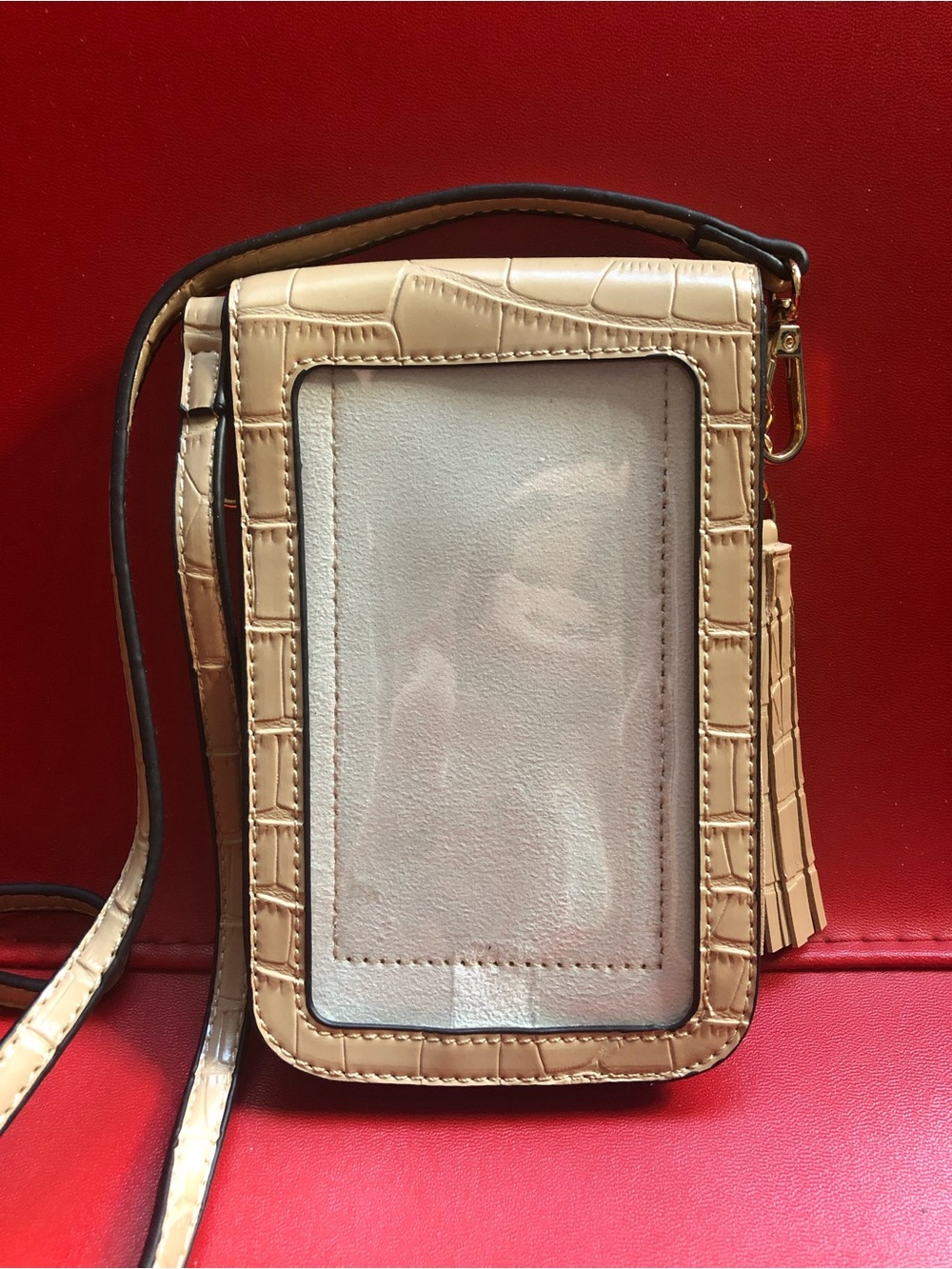 Mellow World Zora Crossbody Touchscreen Phone Bag Turn Lock Tan